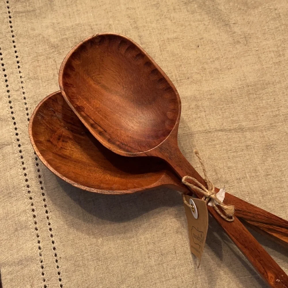 Mud Pie Mango Wood Salad Servers